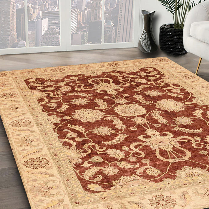 Abstract Red Oriental Rug in Family Room, abs3869