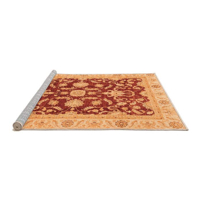 Sideview of Machine Washable Oriental Orange Traditional Area Rugs, wshabs3869org