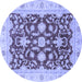 Round Oriental Blue Traditional Rug, abs3869blu