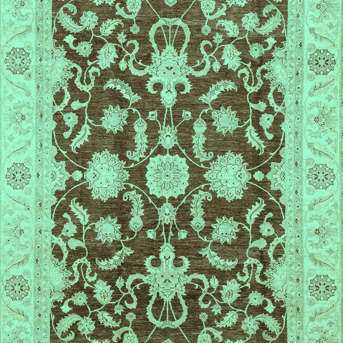 Machine Washable Oriental Turquoise Traditional Area Rugs, wshabs3869turq