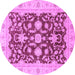 Round Oriental Purple Traditional Rug, abs3869pur