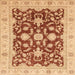 Square Abstract Red Oriental Rug, abs3869