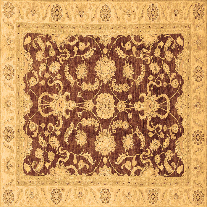 Square Machine Washable Oriental Brown Traditional Rug, wshabs3869brn