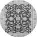 Round Oriental Gray Traditional Rug, abs3869gry