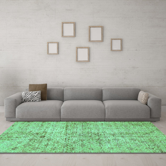 Machine Washable Abstract Turquoise Modern Area Rugs in a Living Room,, wshabs386turq