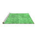 Sideview of Machine Washable Abstract Emerald Green Modern Area Rugs, wshabs386emgrn