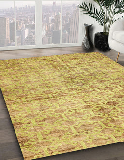 Machine Washable Abstract Cinnamon Brown Rug in a Family Room, wshabs386