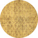 Round Abstract Brown Modern Rug, abs386brn