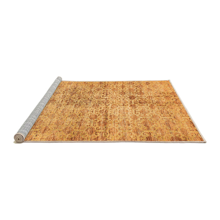 Sideview of Machine Washable Abstract Orange Modern Area Rugs, wshabs386org