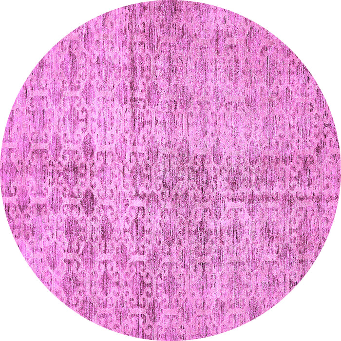 Round Machine Washable Abstract Purple Modern Area Rugs, wshabs386pur