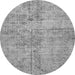 Round Abstract Gray Modern Rug, abs386gry