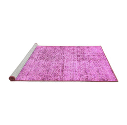 Sideview of Machine Washable Abstract Purple Modern Area Rugs, wshabs386pur