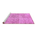 Sideview of Machine Washable Abstract Purple Modern Area Rugs, wshabs386pur