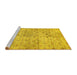 Sideview of Machine Washable Abstract Yellow Modern Rug, wshabs386yw