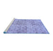 Sideview of Machine Washable Abstract Blue Modern Rug, wshabs386blu