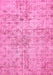 Machine Washable Abstract Pink Modern Rug, wshabs386pnk