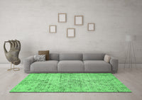 Machine Washable Abstract Emerald Green Modern Rug, wshabs386emgrn