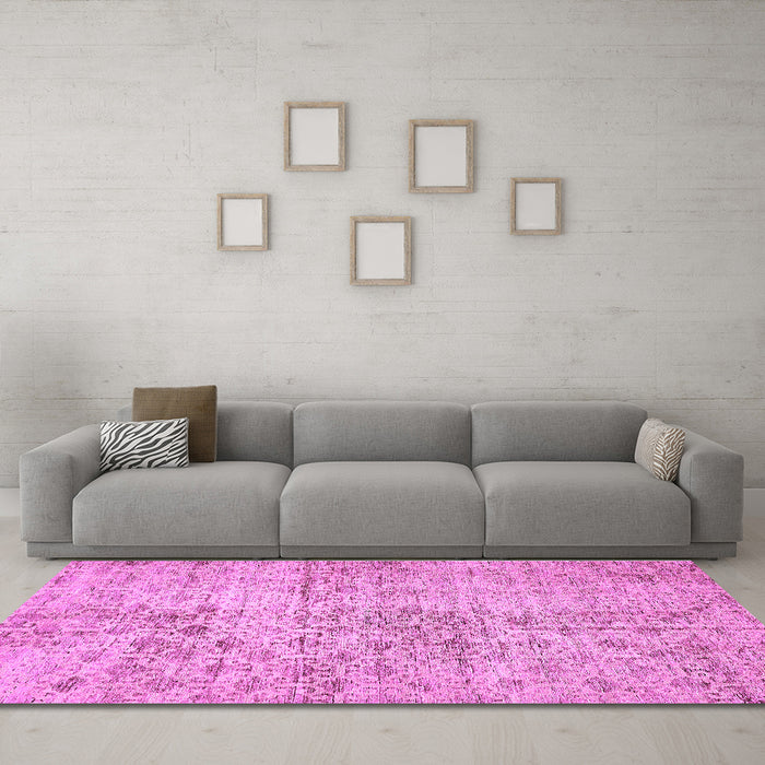 Machine Washable Abstract Purple Modern Area Rugs in a Living Room, wshabs386pur