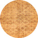 Round Abstract Orange Modern Rug, abs386org