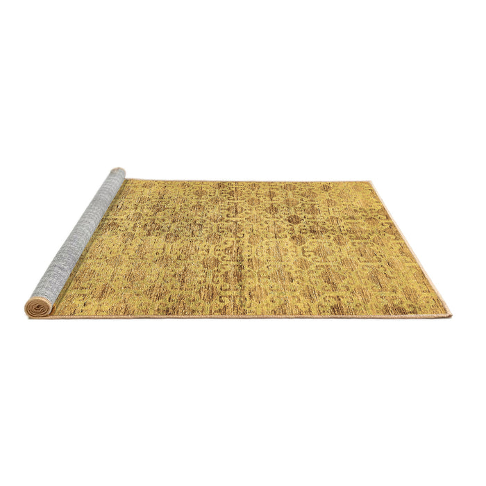 Sideview of Machine Washable Abstract Brown Modern Rug, wshabs386brn