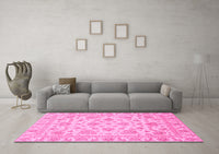 Machine Washable Abstract Pink Modern Rug, wshabs3870pnk