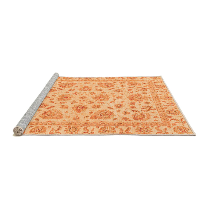 Sideview of Machine Washable Abstract Orange Modern Area Rugs, wshabs3870org