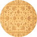 Round Abstract Brown Modern Rug, abs3870brn