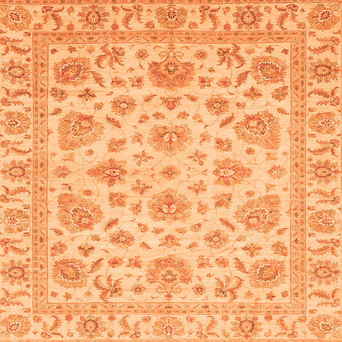 Square Abstract Orange Modern Rug, abs3870org