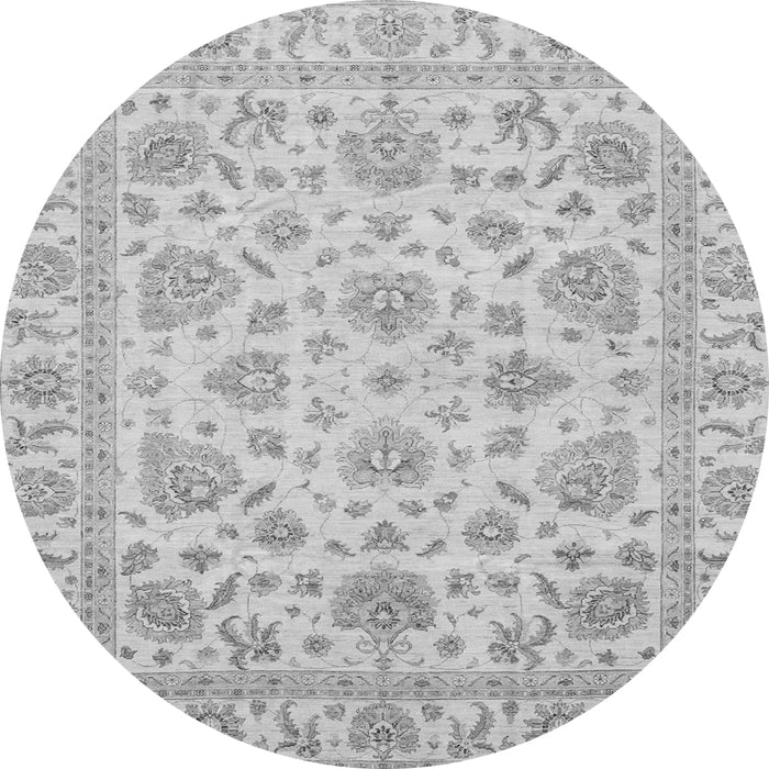 Round Machine Washable Abstract Gray Modern Rug, wshabs3870gry
