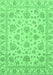 Machine Washable Abstract Emerald Green Modern Area Rugs, wshabs3870emgrn