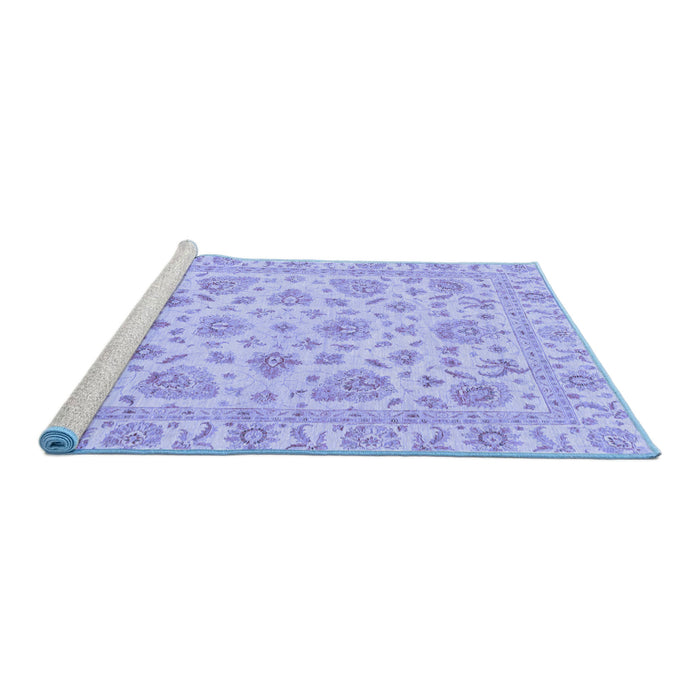 Sideview of Machine Washable Abstract Blue Modern Rug, wshabs3870blu