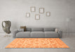 Machine Washable Abstract Orange Modern Area Rugs in a Living Room, wshabs3870org