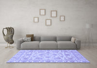 Machine Washable Abstract Blue Modern Rug, wshabs3870blu