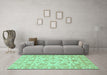 Machine Washable Abstract Turquoise Modern Area Rugs in a Living Room,, wshabs3870turq