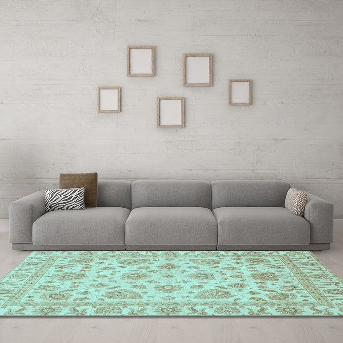 Machine Washable Abstract Light Blue Modern Rug in a Living Room, wshabs3870lblu