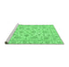 Sideview of Machine Washable Abstract Emerald Green Modern Area Rugs, wshabs3870emgrn