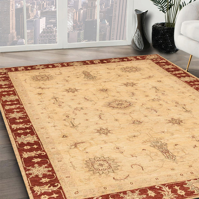 Machine Washable Abstract Chrome Gold Yellow Rug in a Family Room, wshabs3871