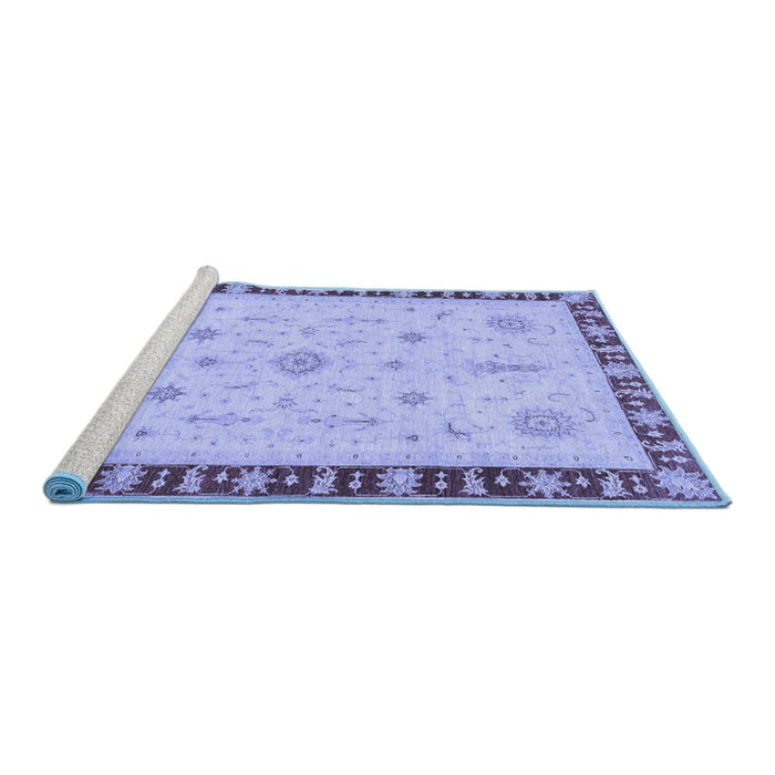 Sideview of Machine Washable Oriental Blue Traditional Rug, wshabs3871blu