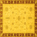 Square Oriental Yellow Traditional Rug, abs3871yw