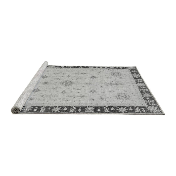 Sideview of Machine Washable Oriental Gray Traditional Rug, wshabs3871gry