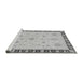 Sideview of Machine Washable Oriental Gray Traditional Rug, wshabs3871gry