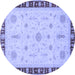 Round Oriental Blue Traditional Rug, abs3871blu