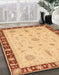 Abstract Chrome Gold Yellow Oriental Rug in Family Room, abs3871