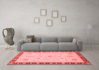 Machine Washable Oriental Red Traditional Rug, wshabs3871red