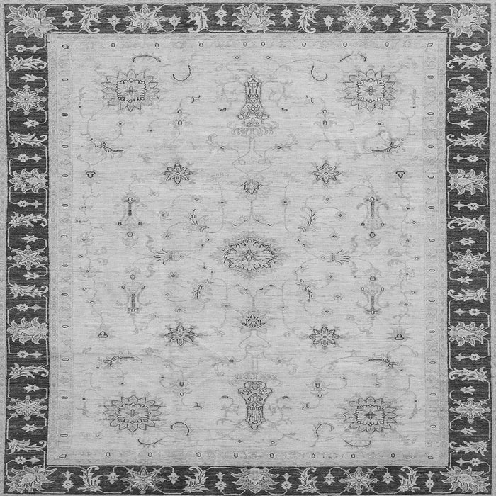 Square Machine Washable Oriental Gray Traditional Rug, wshabs3871gry