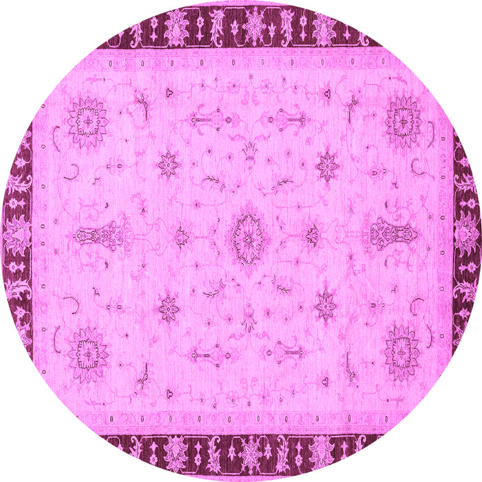 Round Machine Washable Oriental Purple Traditional Area Rugs, wshabs3871pur