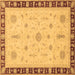 Square Oriental Brown Traditional Rug, abs3871brn