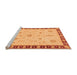 Sideview of Machine Washable Oriental Orange Traditional Area Rugs, wshabs3871org