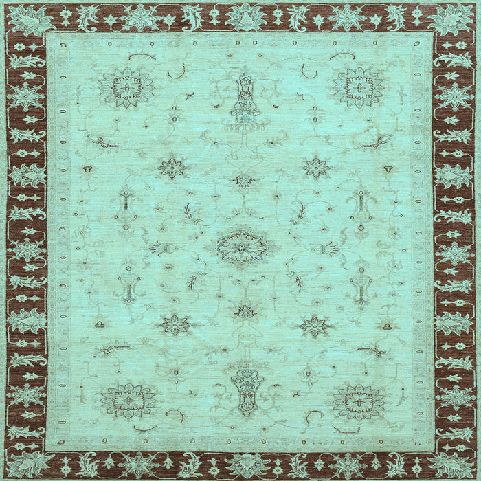 Square Oriental Light Blue Traditional Rug, abs3871lblu