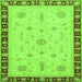 Square Oriental Green Traditional Rug, abs3871grn